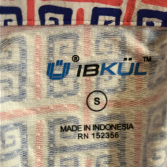 IBKUL Pink and Blue Geometric Print Top - Picture 2 of 4